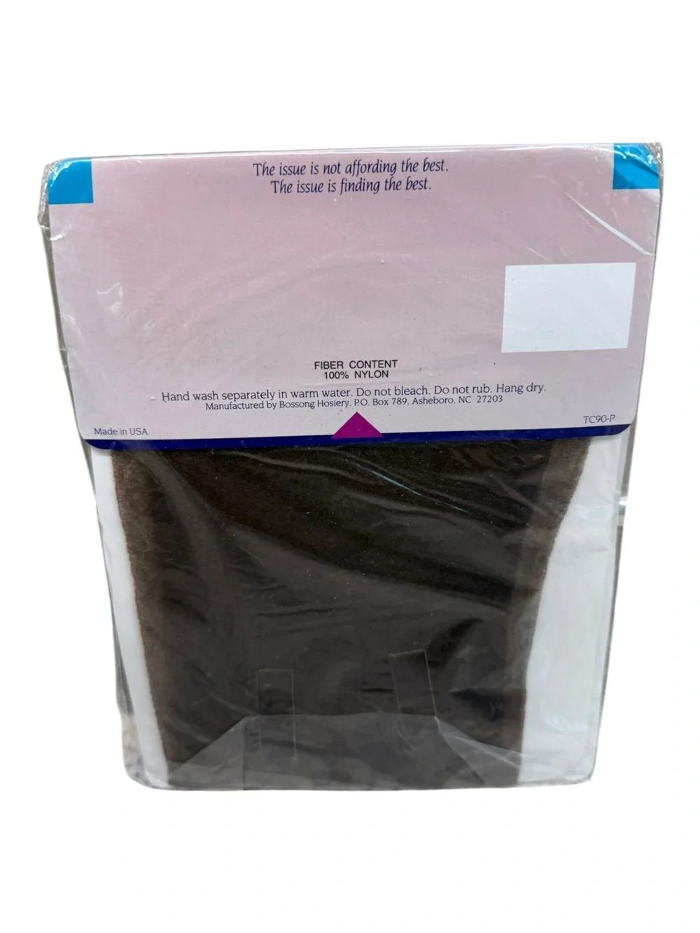 Vintage Town & Country Ultra Sheer Pantyhose 100% Nylon Tall Jet Brown 525